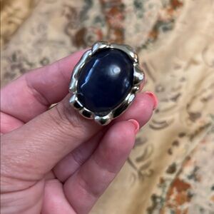 Elegant Silver and Blue Women's Ring
